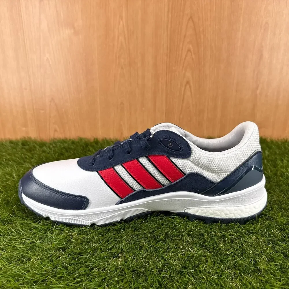 adidas SW5540 Spikeless Golf White Pure Ruby Navy Golf Shoes JH6269 Mens Sz 11.5
